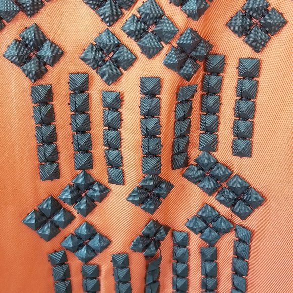 KAS New York 100% Silk Orange Embellished Tunic - Picture 7 of 13